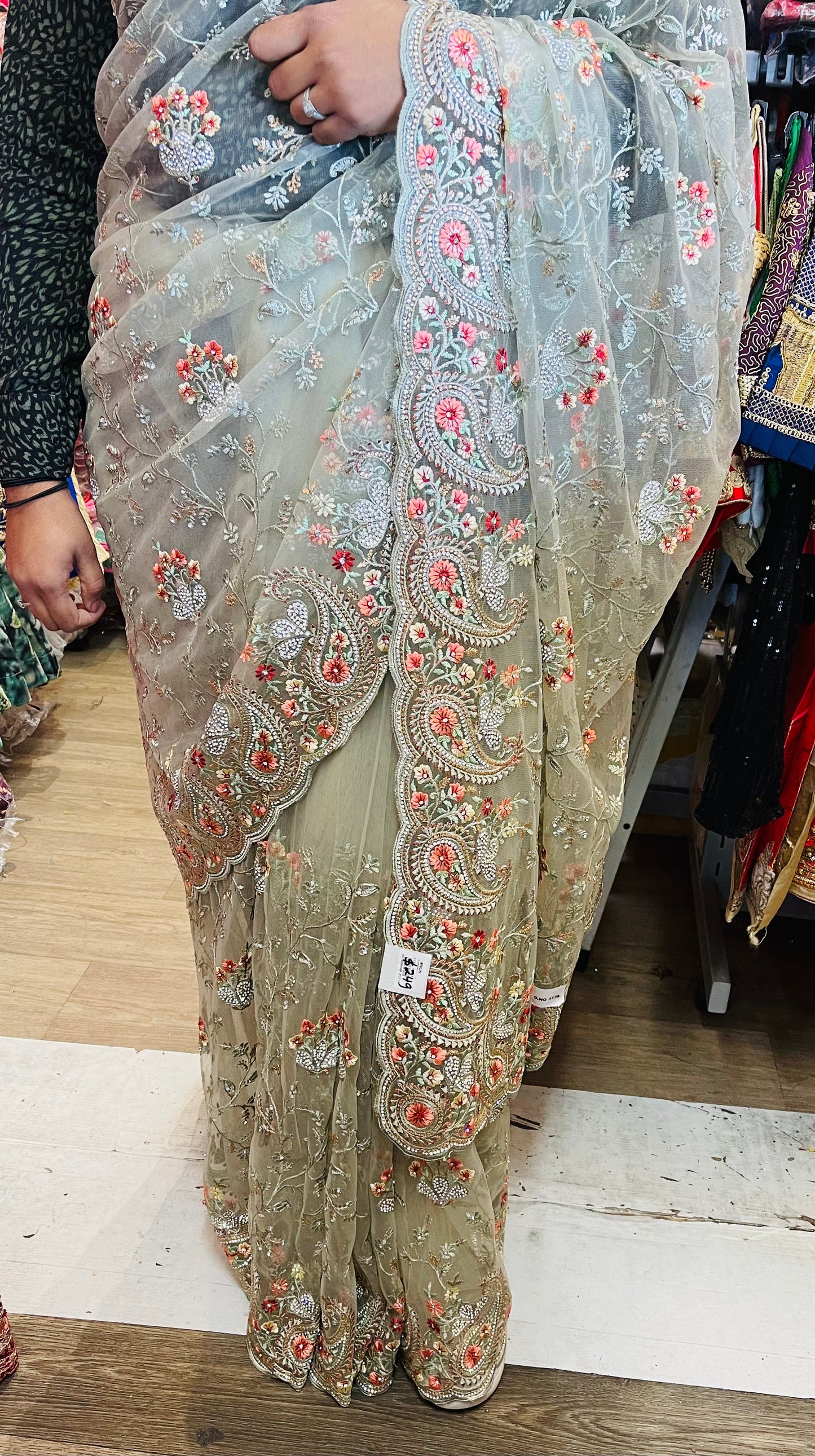 Beautiful designer fully embroidery saree