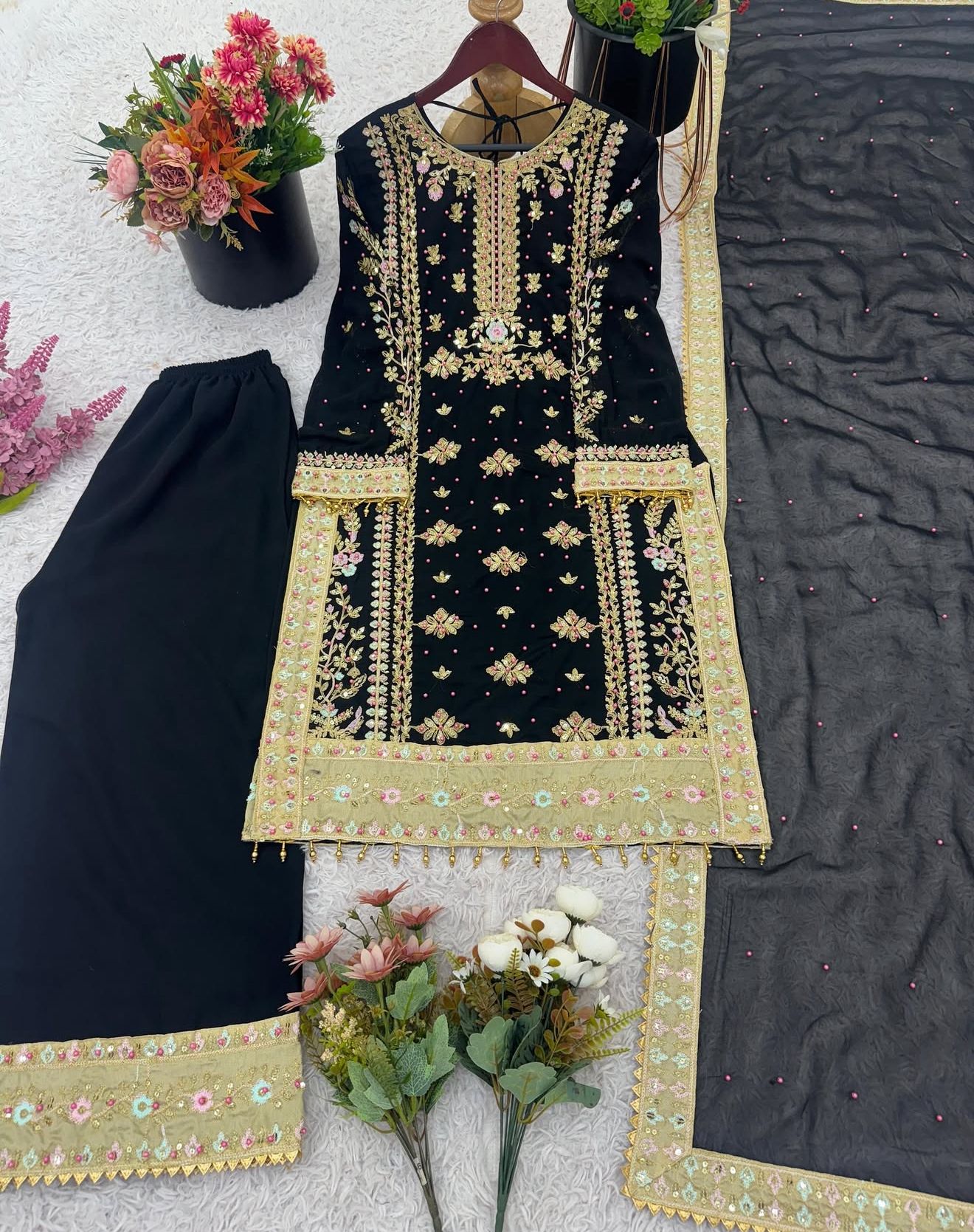 Beautiful designer plazo suit