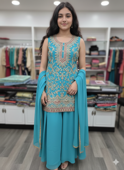 Beautiful designer plazo suit for kids