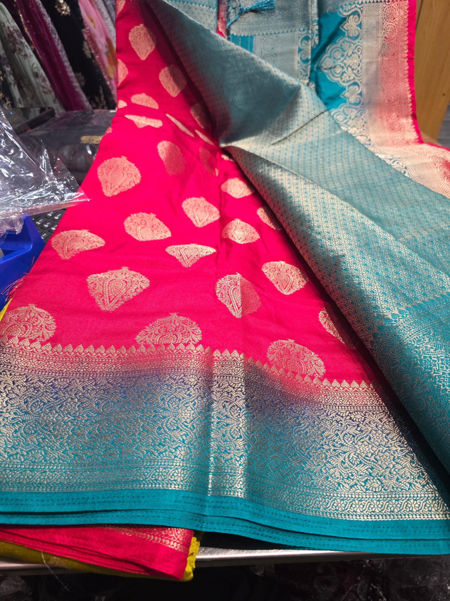 Beautiful designer temple silk saree