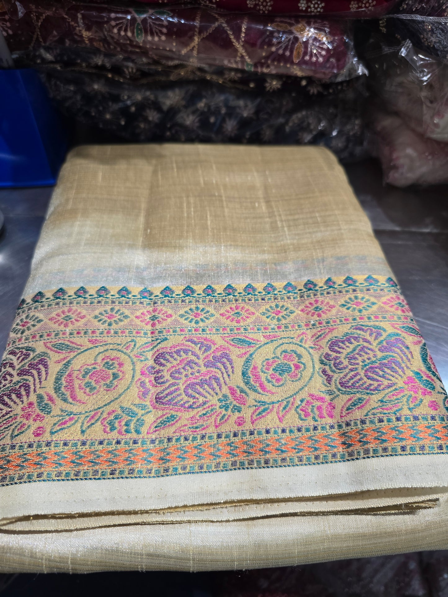 Beautiful designer temple silk saree