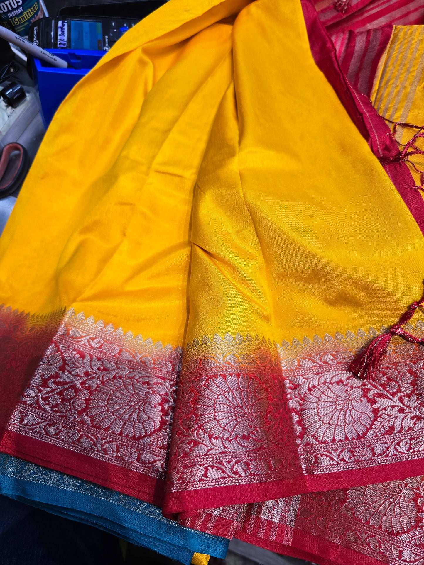 Beautiful designer temple silk saree