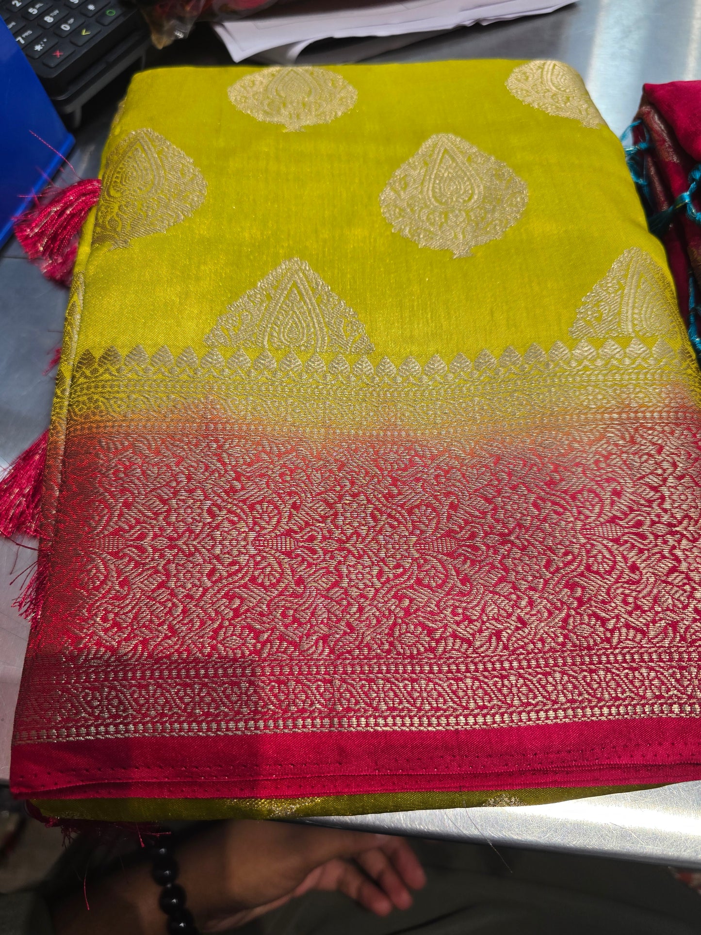 Beautiful designer temple silk saree