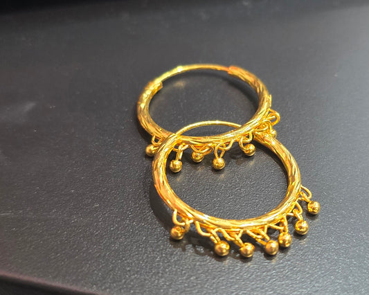 Beautiful designer daily wear bali hoops earrings