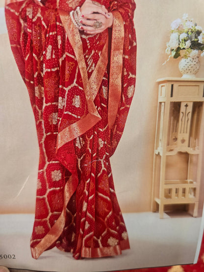 Beautiful designer bandhani saree