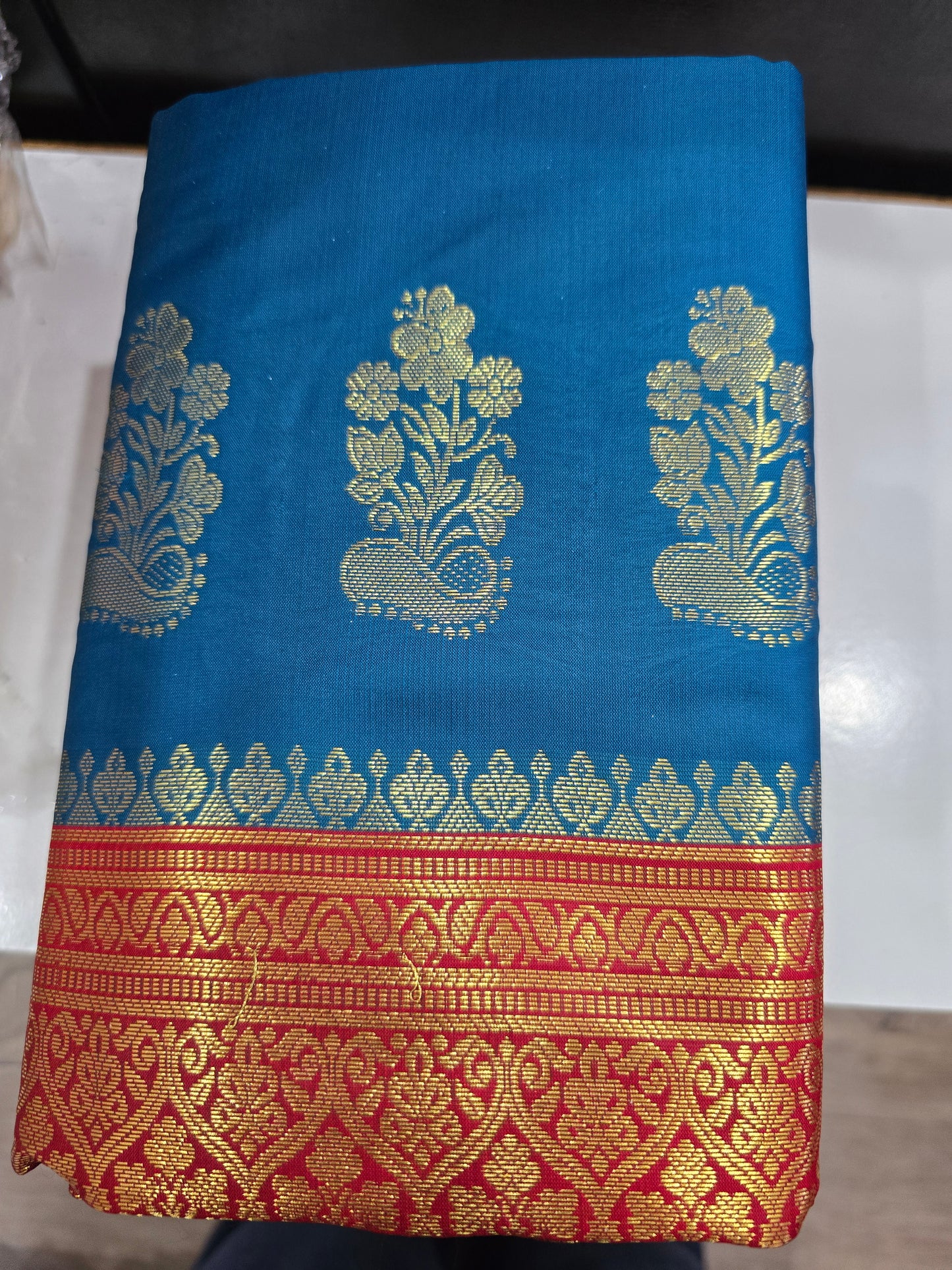 Beautiful designer temple silk saree