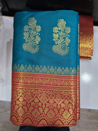 Beautiful designer temple silk saree