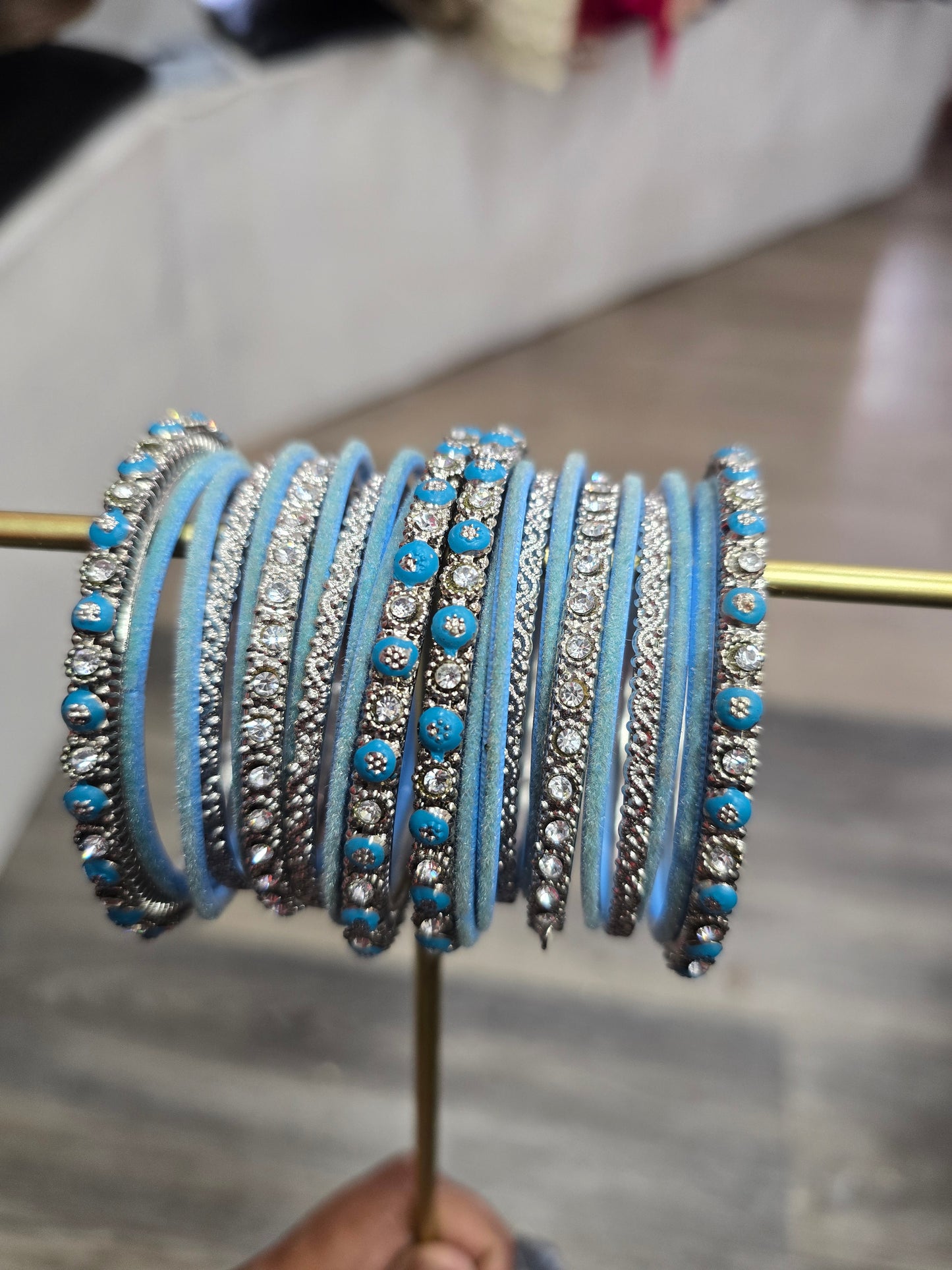 Beautiful designer white bangle set