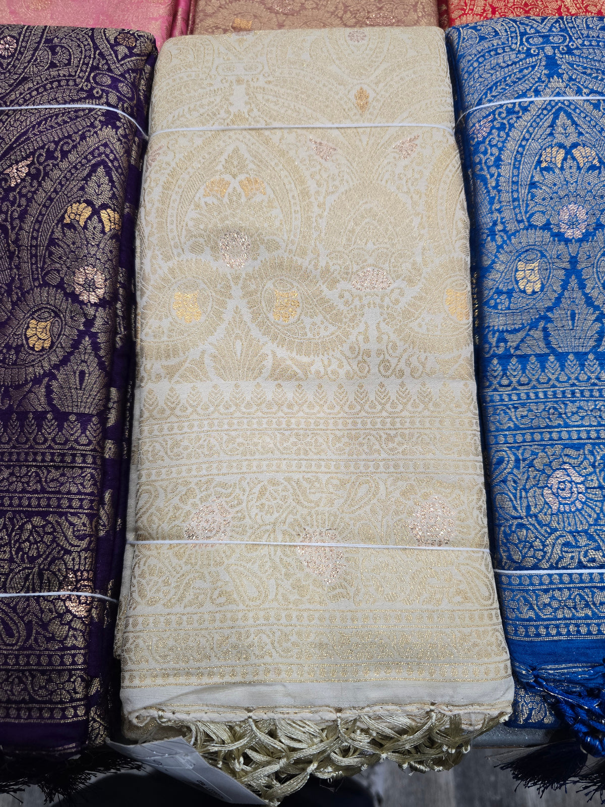 Beautiful designer silk saree with gold zari work