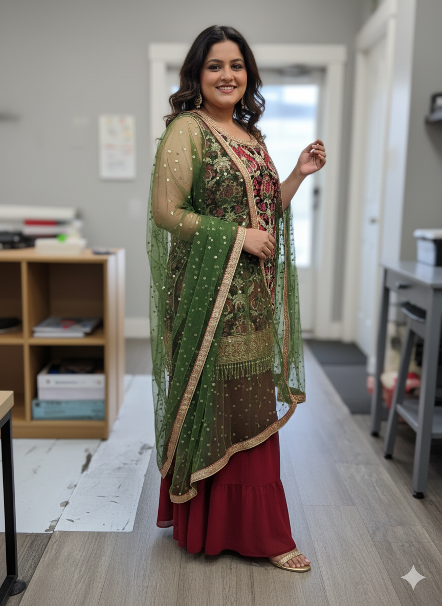 Beautiful designer sharara suit