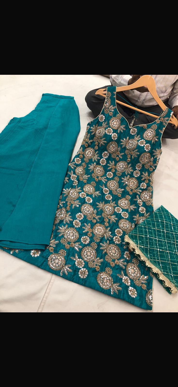 Beautiful designer plazo suit