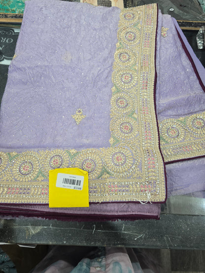 Beautiful designer fully embroidery saree with unstitched embroidery blouse
