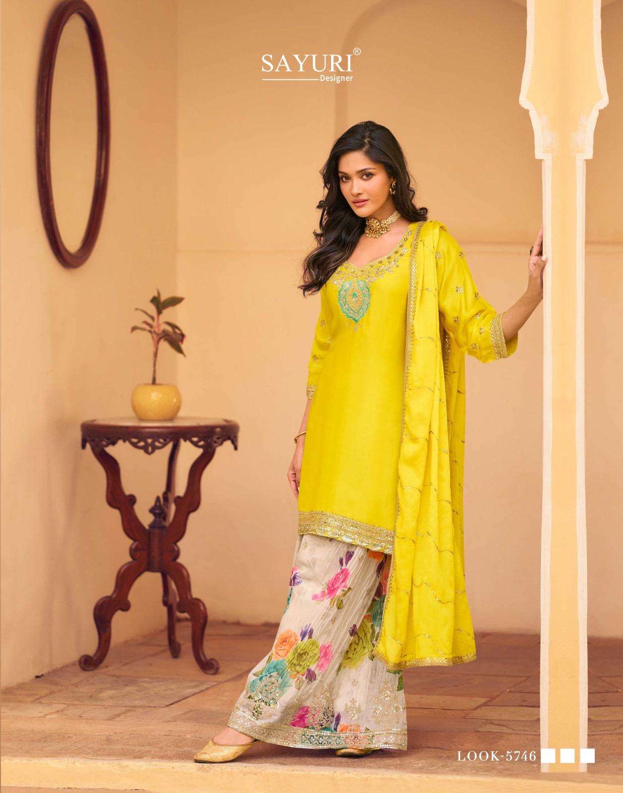 Beautiful designer printed plazo suit
