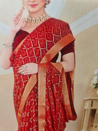 Beautiful designer bandhani saree