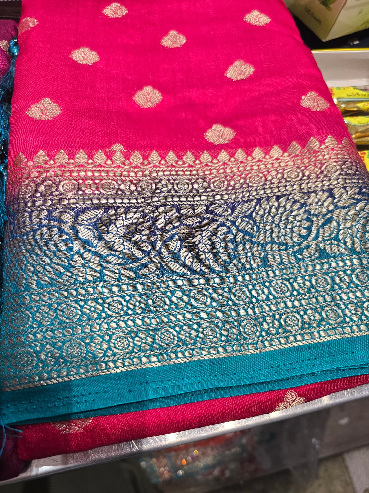 Beautiful designer temple silk saree