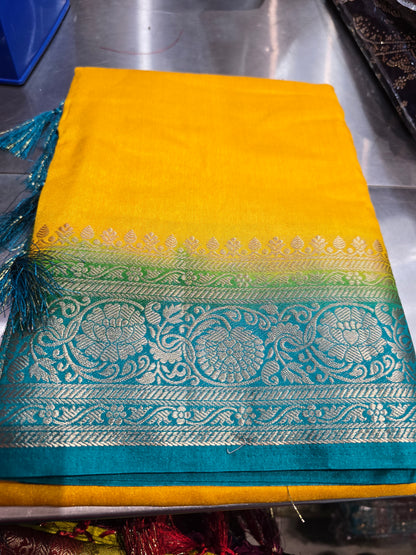 Beautiful designer temple silk saree