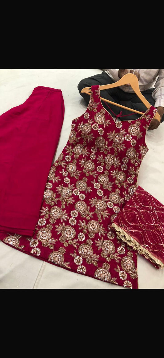 Beautiful designer plazo suit