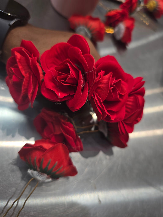 Rose hair bun pin