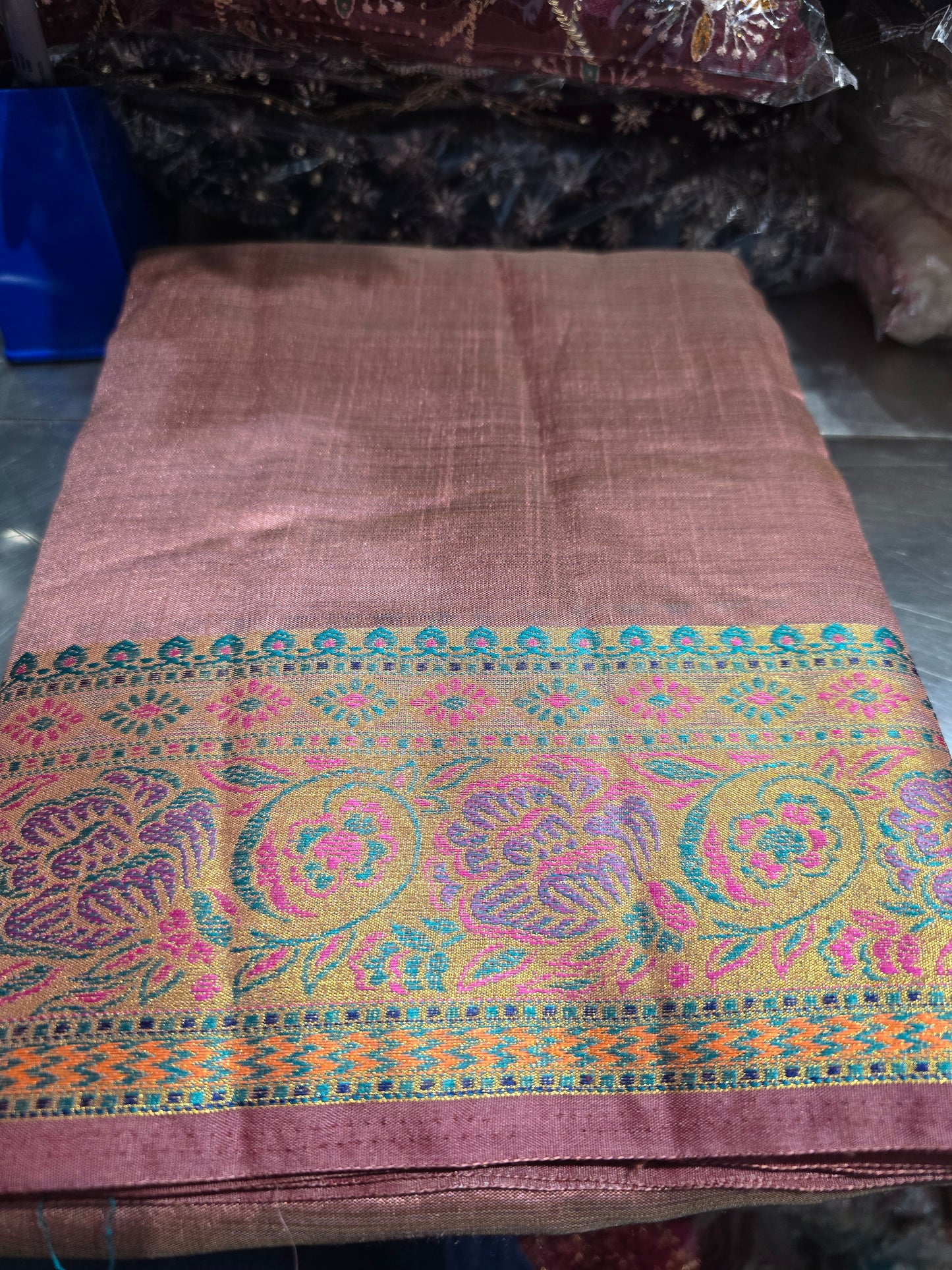 Beautiful designer temple silk saree