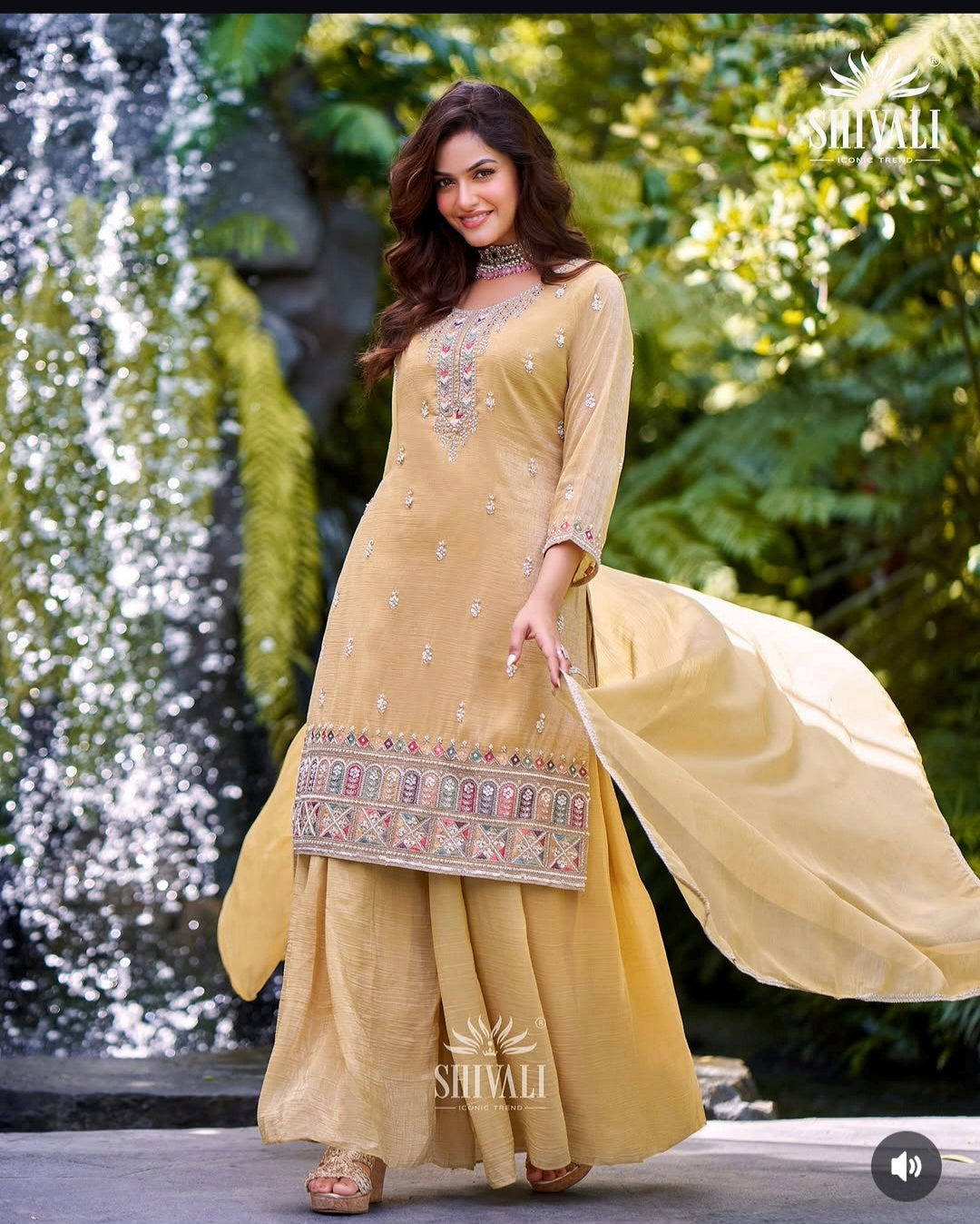 Beautiful designer plazo suit