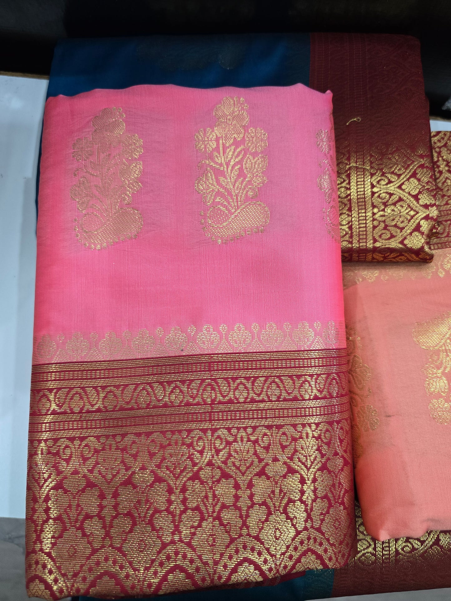 Beautiful designer temple silk saree