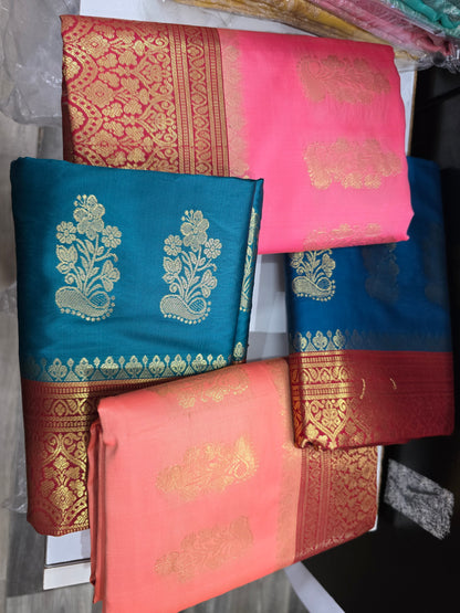 Beautiful designer temple silk saree
