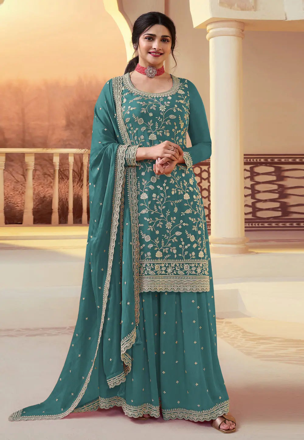 Beautiful designer plazo suit