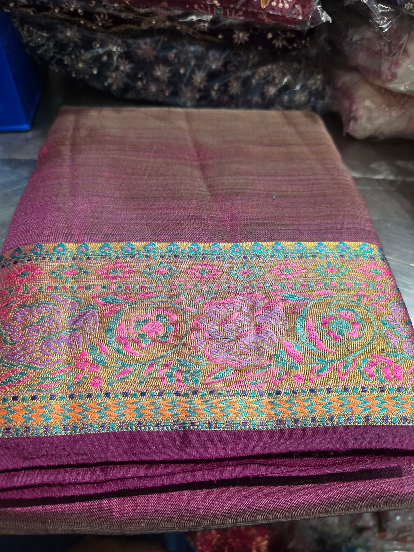 Beautiful designer temple silk saree