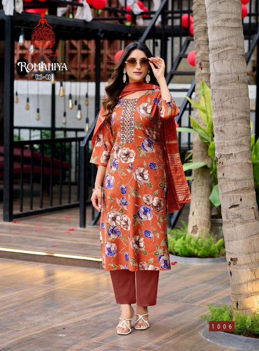 Beautiful designer Kurti with pants with duppatta
