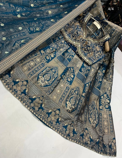 Beautiful designer ready made brocade lengha choli