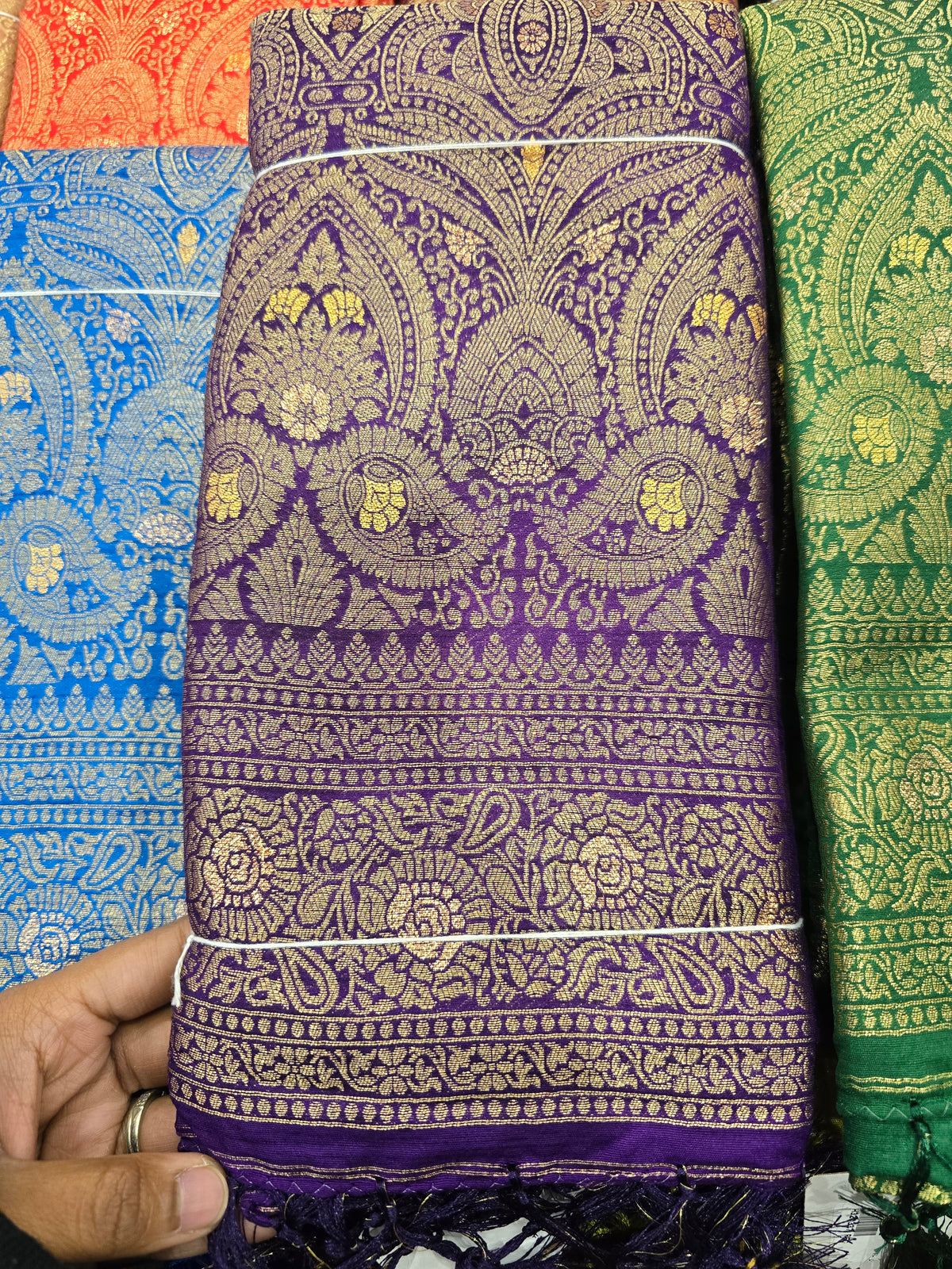 Beautiful designer silk saree with gold zari work