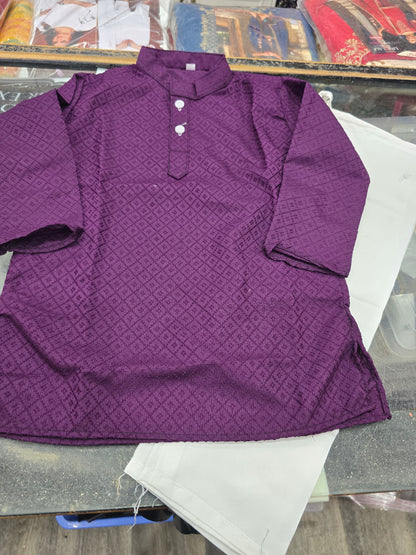 Beautiful designer chikankari kurta pyjama for baby boys