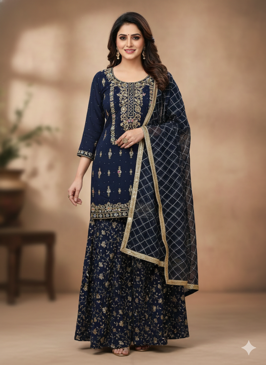 Beautiful designer plazo suit