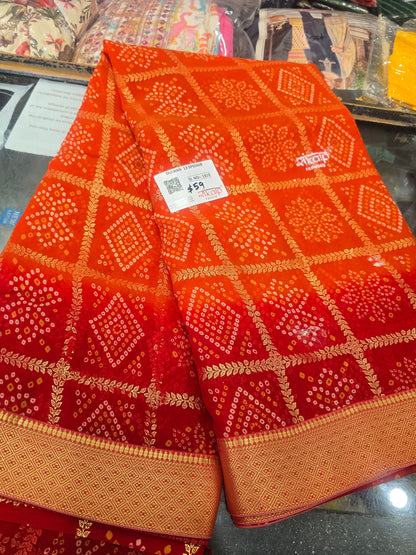 Beautiful designer bandhani saree