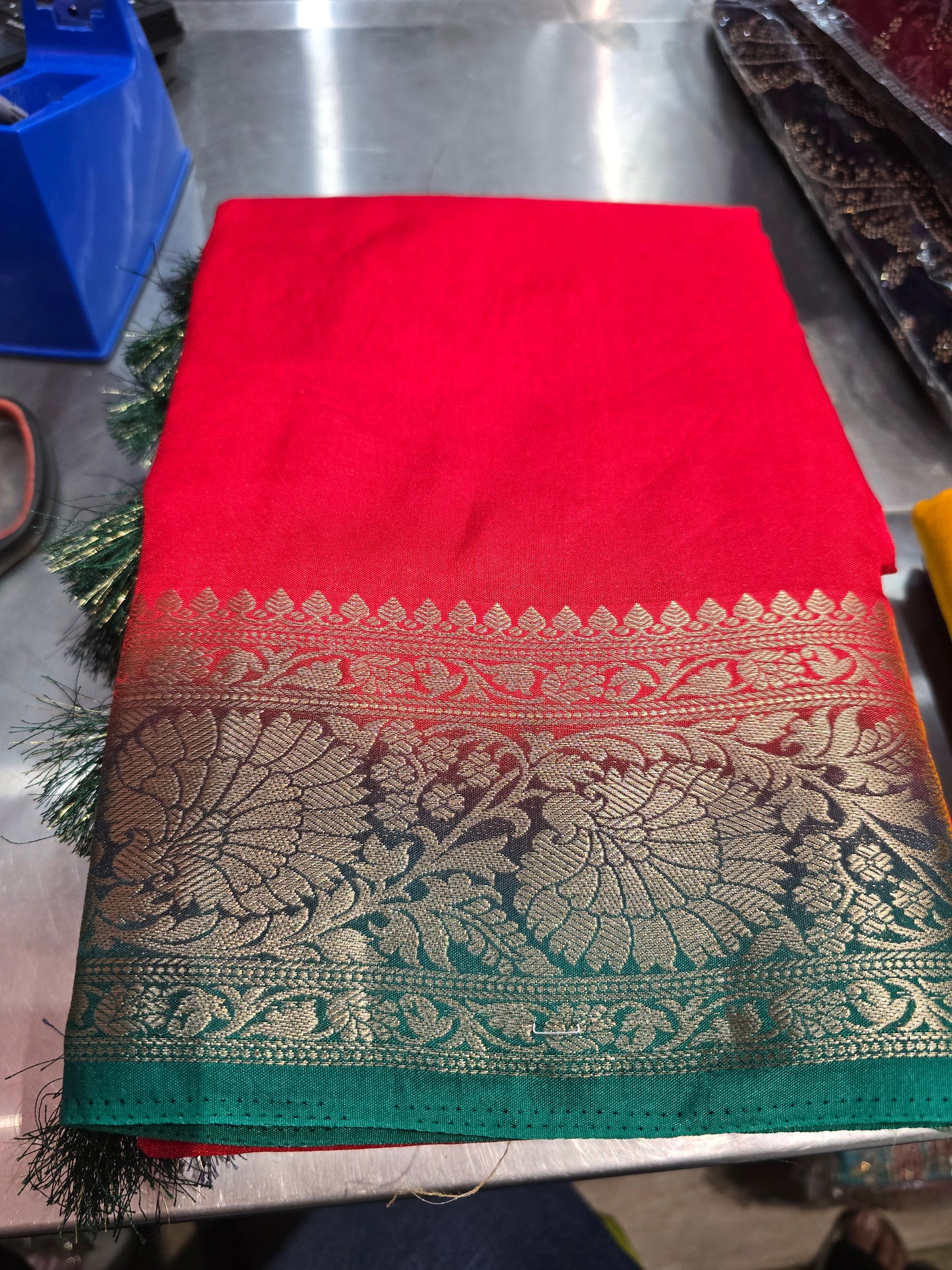 Beautiful designer temple silk saree