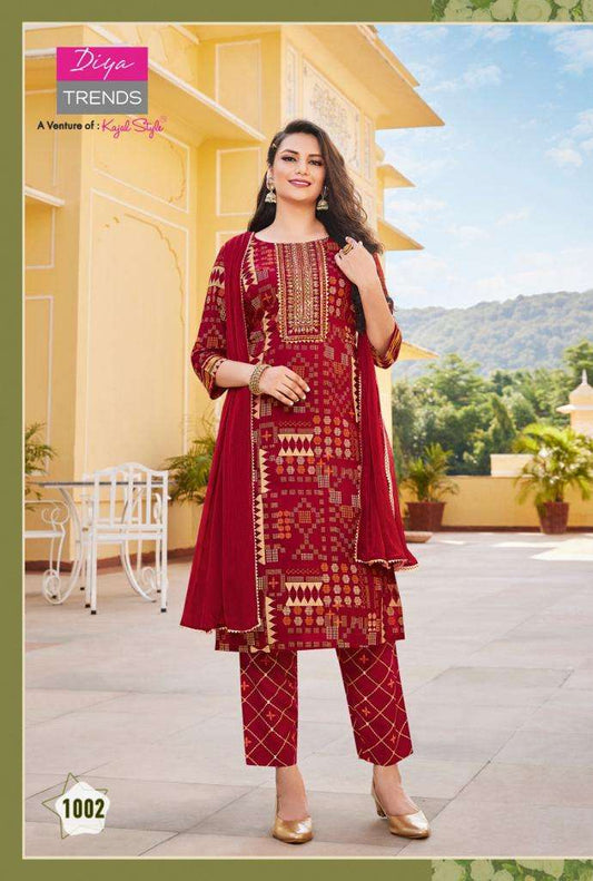 Beautiful designer Kurti with pants with duppatta