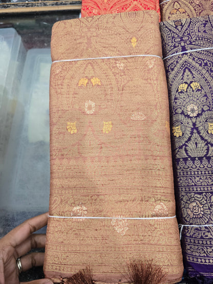 Beautiful designer silk saree with gold zari work