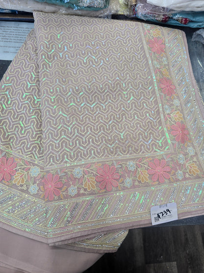 Beautiful designer Georgette sequins work embroidered saree