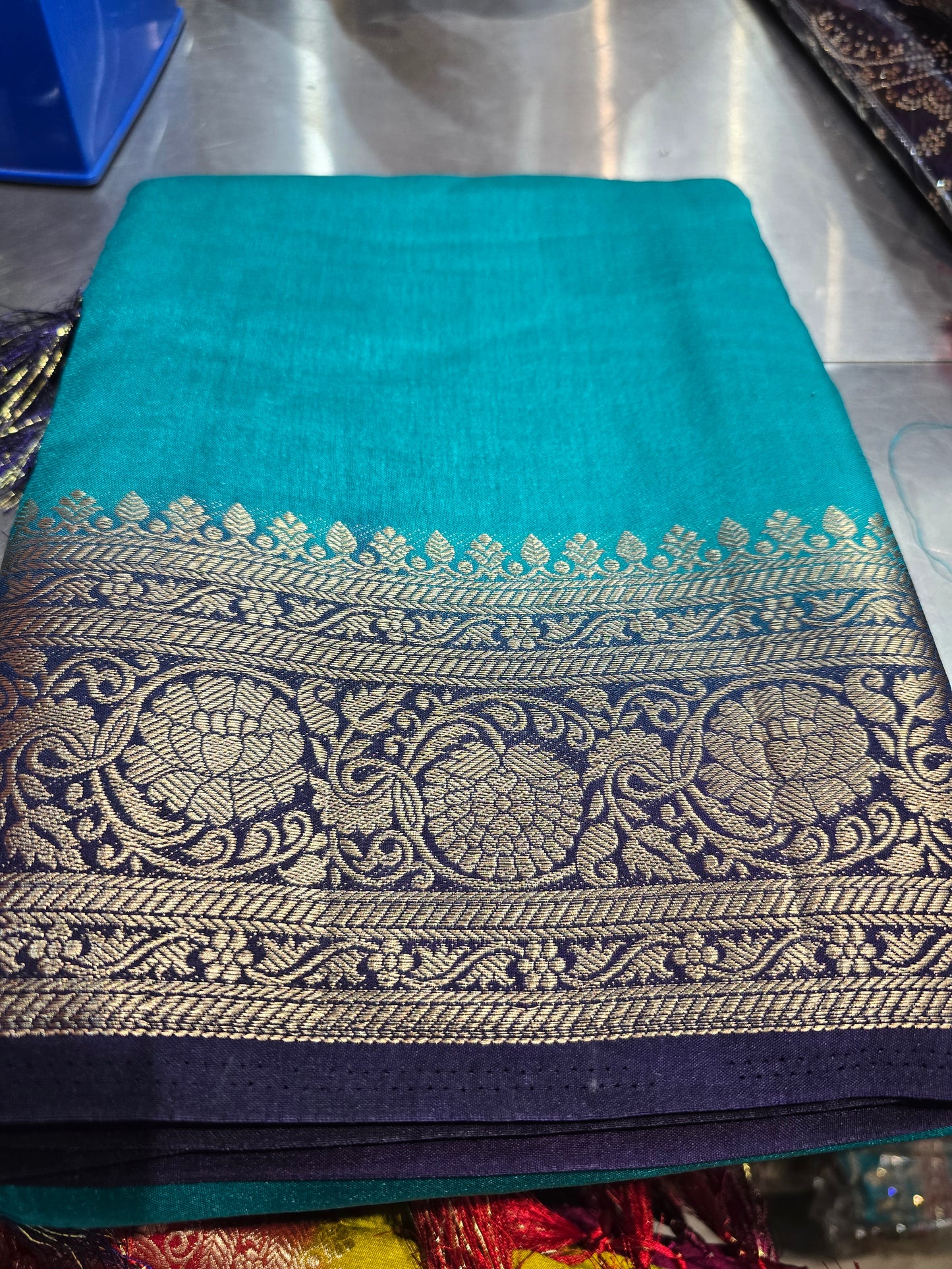Beautiful designer temple silk saree