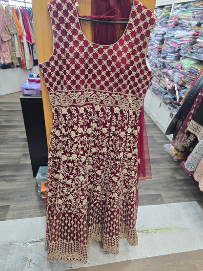 Beautiful designer fully embroidered anarkali suit