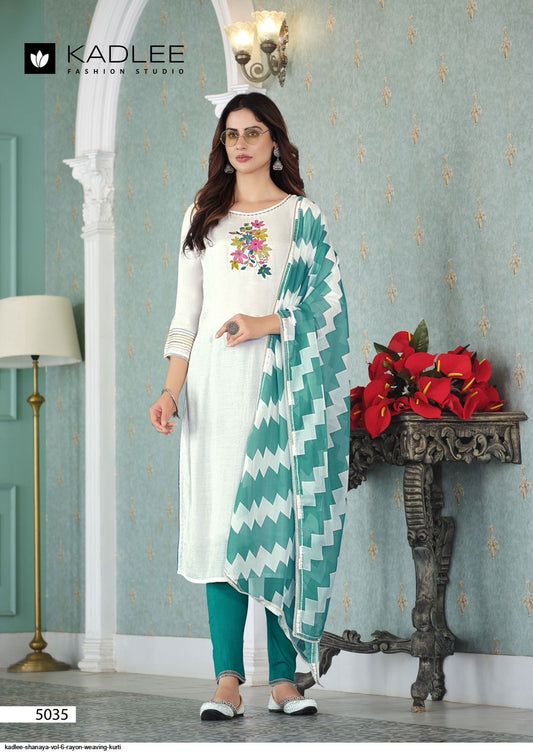 Beautiful designer Kurti with pants with duppatta