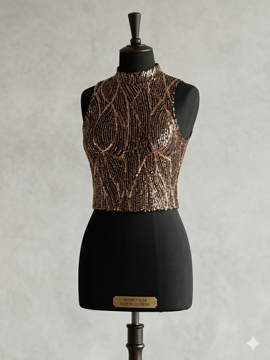 Beautiful designer halter neck sequins work blouse