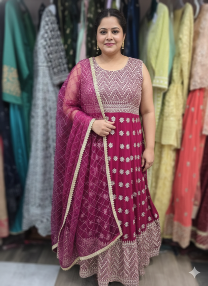 Beautiful designer gown style anarkali suit