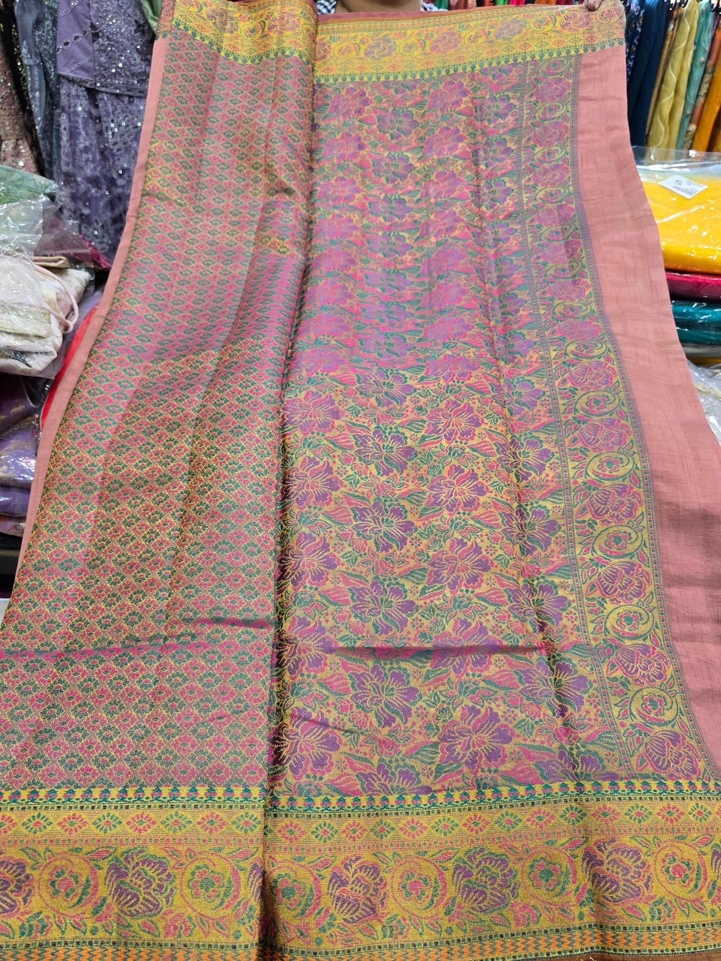 Beautiful designer temple silk saree