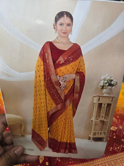 Beautiful designer bandhani saree
