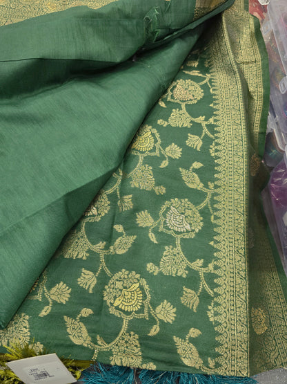 Beautiful designer silk saree with gold zari work