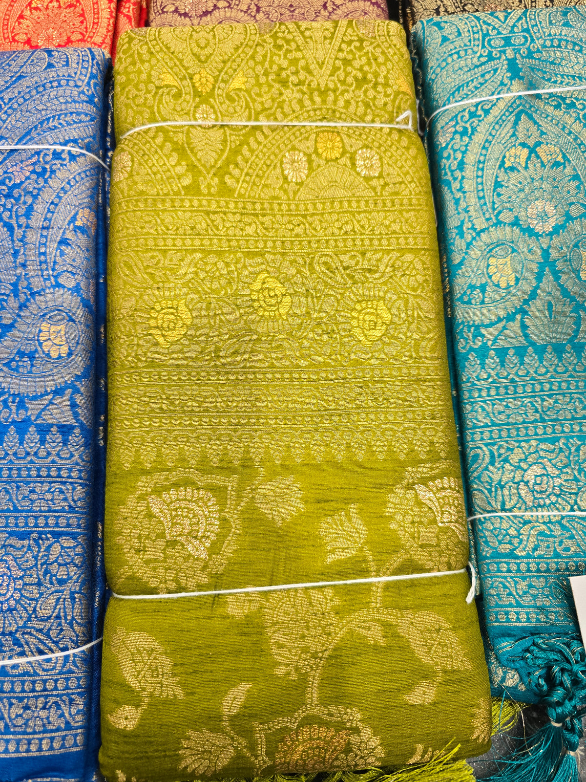 Beautiful designer silk saree with gold zari work