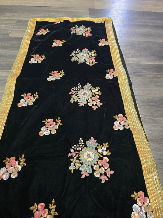 Beautiful designer velvet embroidered duppatta