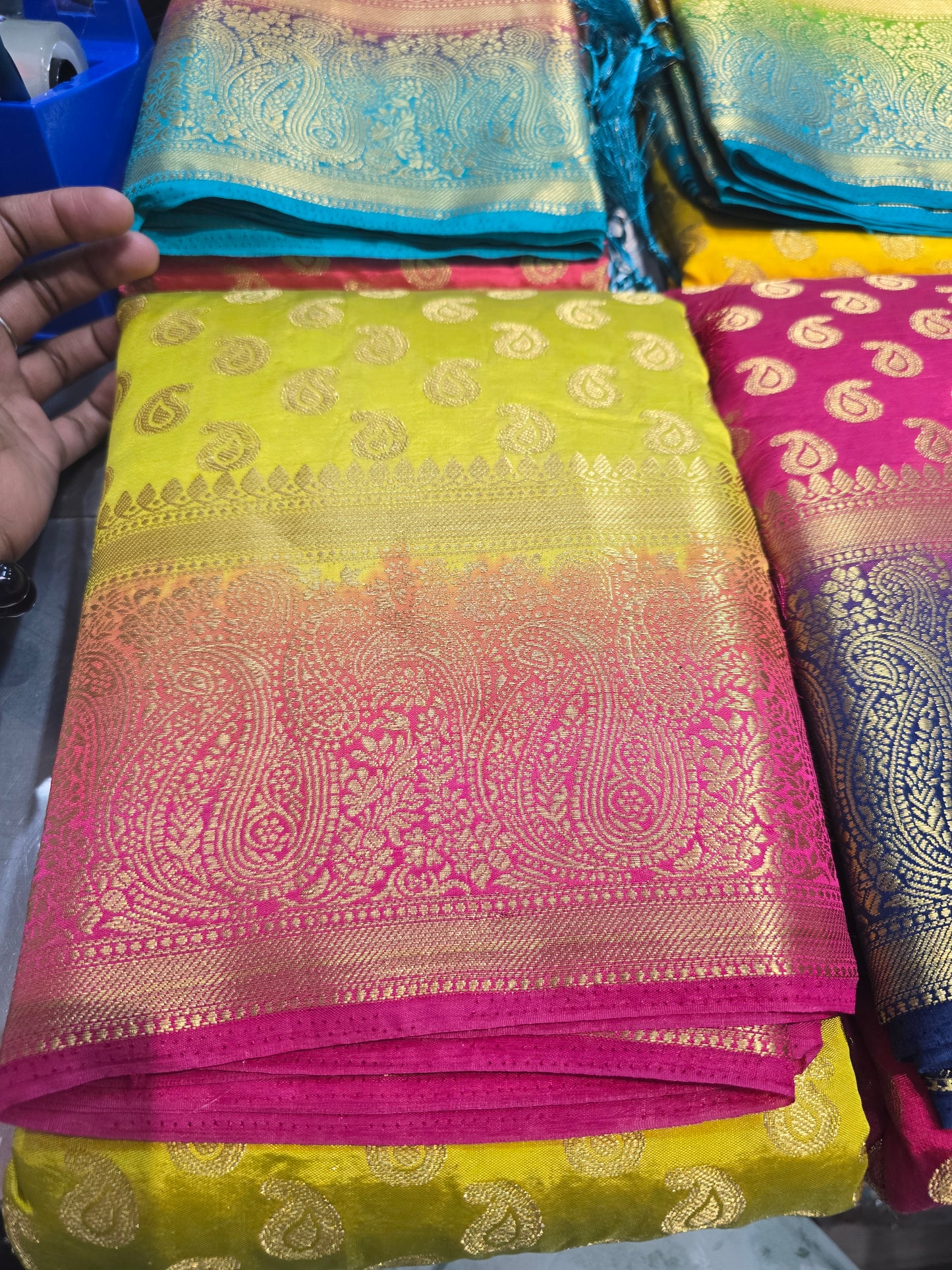 Beautiful designer temple silk saree