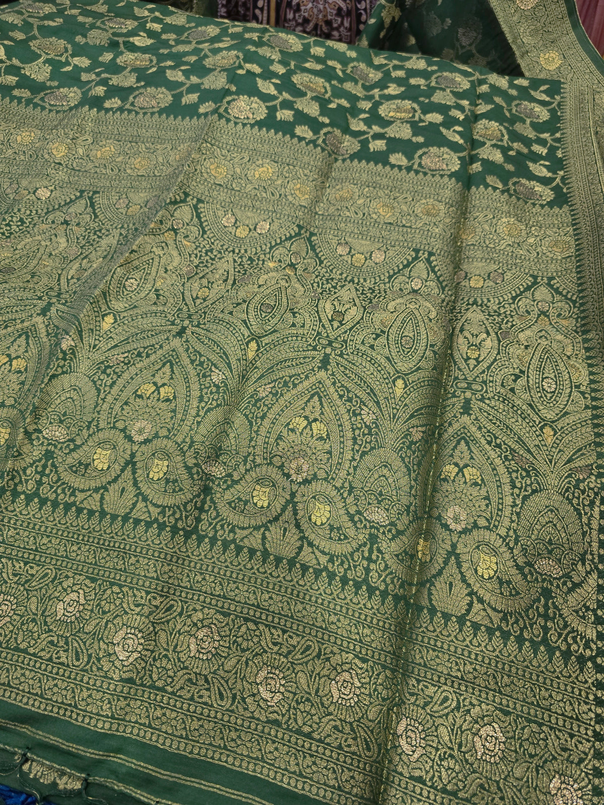 Beautiful designer silk saree with gold zari work